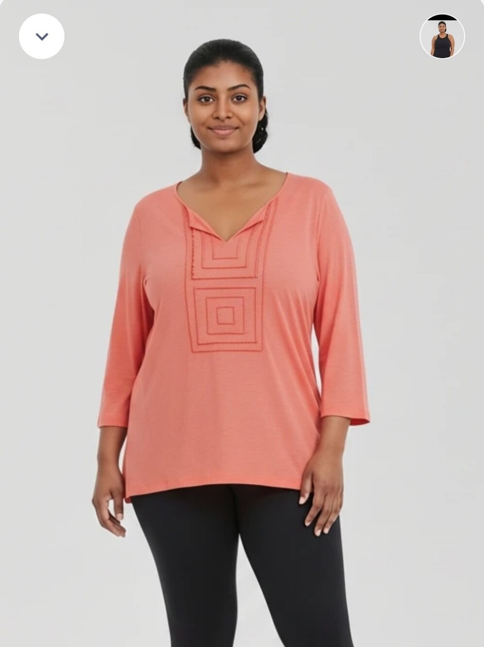 croft & barrow Coral Crochet-Panel Tunic